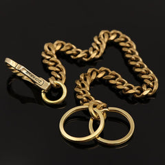 Cool Brass Mens 18‘’ Wallet Chain Pants Chain Gold Biker Wallet Chain For Men