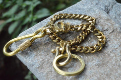 Badass Brass Copper Skull Mens Pants Chain Biker Wallet Chain 18‘â€?jeans chain jean chain For Men