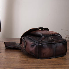 Leather Men Belt Pouch Thigh Bag Drop - Open Interior