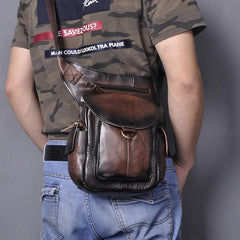 Leather Men Belt Pouch Thigh Bag Drop - Card Holder Detail