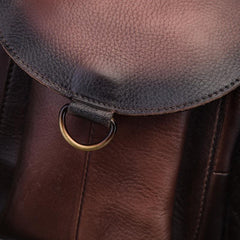 Leather Men Belt Pouch Thigh Bag Drop - Back View Open