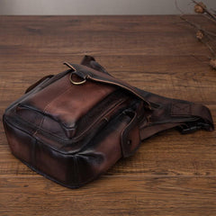 Leather Men Belt Pouch Thigh Bag Drop - Chain Detail