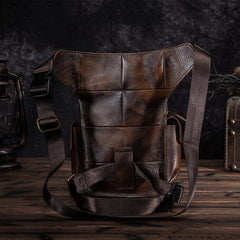 Leather Men Belt Pouch Thigh Bag Drop - Overall Flat Lay