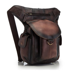Leather Men Belt Pouch Thigh Bag Drop - Interior View