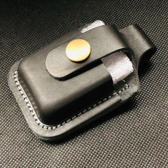 Black Handmade Leather Mens Monster Zippo Lighter Holders Lighter Case For Men