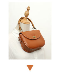 Brown LEATHER Small Cute HandBag WOMEN SHOULDER BAG Saddle Crossbody Purse FOR WOMEN