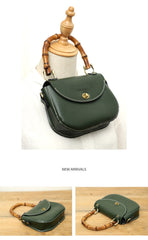 Green LEATHER Small Cute HandBag WOMEN SHOULDER BAG Saddle Crossbody Purse FOR WOMEN