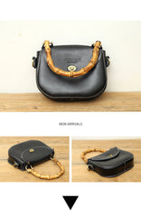 Black LEATHER Small Cute HandBag WOMEN SHOULDER BAG Saddle Crossbody Purse FOR WOMEN