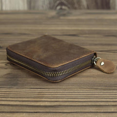Brown Leather Men Billfold Wallet Leather Black Vertical Bifold Wallet with Coin Pockets For Men