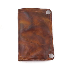 Brown Leather Men Billfold Wallet Leather Black Vertical Bifold Wallet with Coin Pocket For Men