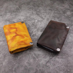 Brown Leather Men Billfold Wallet Leather Black Vertical Bifold Wallet with Coin Pocket For Men