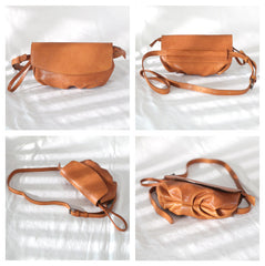 Brown Leather Womens Small Crossbody Bag Waist Bag Clutch Fanny Pack Wristlet Purse for Ladies