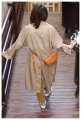 Brown Leather Womens Small Crossbody Bag Waist Bag Clutch Fanny Pack Wristlet Purse for Ladies