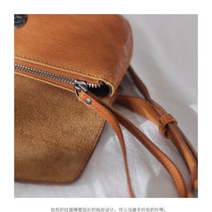 Brown Leather Womens Small Crossbody Bag Waist Bag Clutch Fanny Pack Wristlet Purse for Ladies
