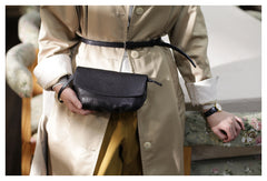 Brown Leather Womens Small Crossbody Bag Waist Bag Clutch Fanny Pack Wristlet Purse for Ladies