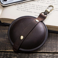 Brown Multi-function Women Mens Red Coin Purse Earphone holder AirPods Case For Men and Women