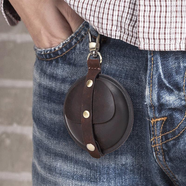Brown Multi function Women Mens Red Coin - Back View