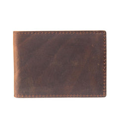 Brown Cool Leather Mens Card Holder Front Pocket Wallet Black License Wallet for Men