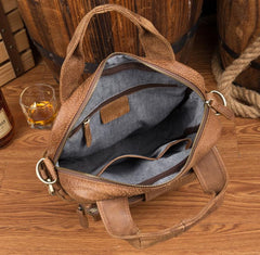 Cool Brown Leather 12 inches Vertical Courier Bags Messenger Bags Camel Postman Bags for Men