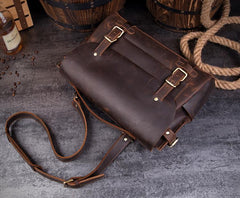 Brown Cool Leather 14 inches Briefcase Work Bag Business Bags Side Bag for Men