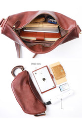 Brown Cool Leather Mens Saddle Messenger Bag Black Courier Bag Black Postman Bag For Men