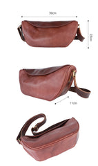 Brown Cool Leather Mens Saddle Messenger Bag Black Courier Bag Black Postman Bag For Men
