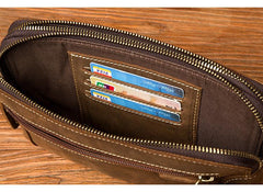 Cool Brown Mens long Wallet Wristlet Bag Clutch Wallet Envelope Wallet for Men