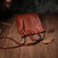 Vertical Brown Leather Tote Bag Womens Shoulder Shopper Tote Handbag Purse