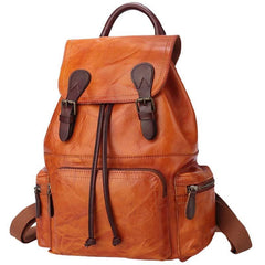 Brown Leather Vintage Mens Backpack Leather School Backpack Large Backpack for Women
