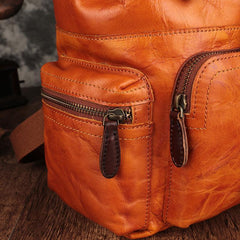 Brown Leather Vintage Mens Backpack Leather School Backpack Large Backpack for Women