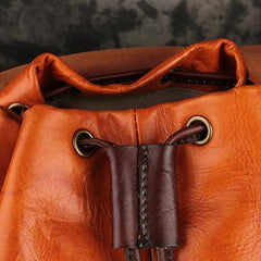 Brown Leather Vintage Mens Backpack Leather School Backpack Large Backpack for Women