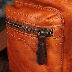 Brown Leather Vintage Mens Backpack Leather School Backpack Large Backpack for Women