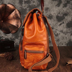 Brown Leather Vintage Mens Backpack Leather School Backpack Large Backpack for Women