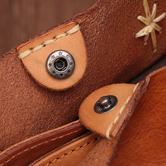 Small Brown Womens Leather Tote Handbag Tote Shoulder Bag Side Bag Purse for Ladies
