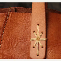 Small Brown Womens Leather Tote Handbag Tote Shoulder Bag Side Bag Purse for Ladies