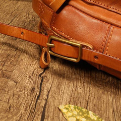 Vintage Womens Brown Leather Square Small Handbag Side Bag Crossbody Bag for ladies