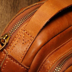 Vintage Womens Brown Leather Square Small Handbag Side Bag Crossbody Bag for ladies