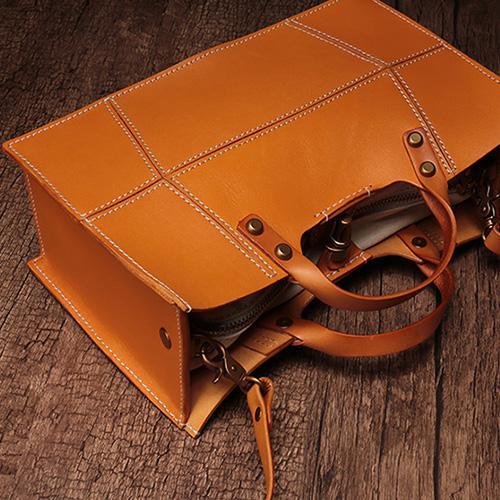 Fashion Womens Leather Square Handbag Purses Tan Small Handbag Shoulder Purse fo DD849801052