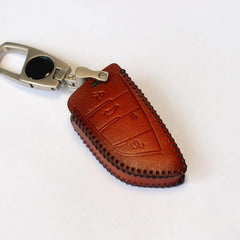 Handmade Brown Leather BMW X5X6 Mens Car Key Case BMW Car Key Holder