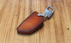 Handmade Brown Leather BMW X5X6 Mens Car Key Case BMW Car Key Holder