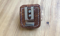 Handmade Mens Blue Leather Classic Zippo Lighter Cases Tan Zippo Lighter Holder with Belt Clip