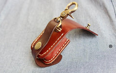 Mens Brown Leather Standard Zippo Lighter Cases Handmade Black Zippo Lighter Holder with Belt Clip