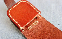 Mens Brown Leather Standard Zippo Lighter Cases Handmade Black Zippo Lighter Holder with Belt Clip