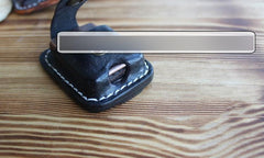 Mens Coffee Leather Classic Zippo Lighter Case Black Handmade Zippo Lighter Holder with Belt Clip