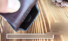 Mens Coffee Handmade Leather Classic Zippo Lighter Cases Zippo Lighter Holder with Belt Loop