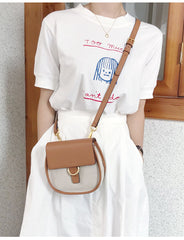 Brown LEATHER WOMEN Saddle SHOULDER BAG FOR WOMEN