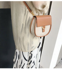 Brown LEATHER WOMEN Saddle SHOULDER BAG FOR WOMEN