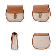 Brown LEATHER WOMEN Saddle SHOULDER BAG FOR WOMEN