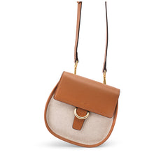 Brown LEATHER WOMEN Saddle SHOULDER BAG FOR WOMEN