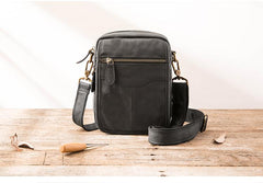 Brown Mens Leather Small Belt Pouch Mens Waist Bag Side Bag Mini Messenger Bag Phone Bag for Men
